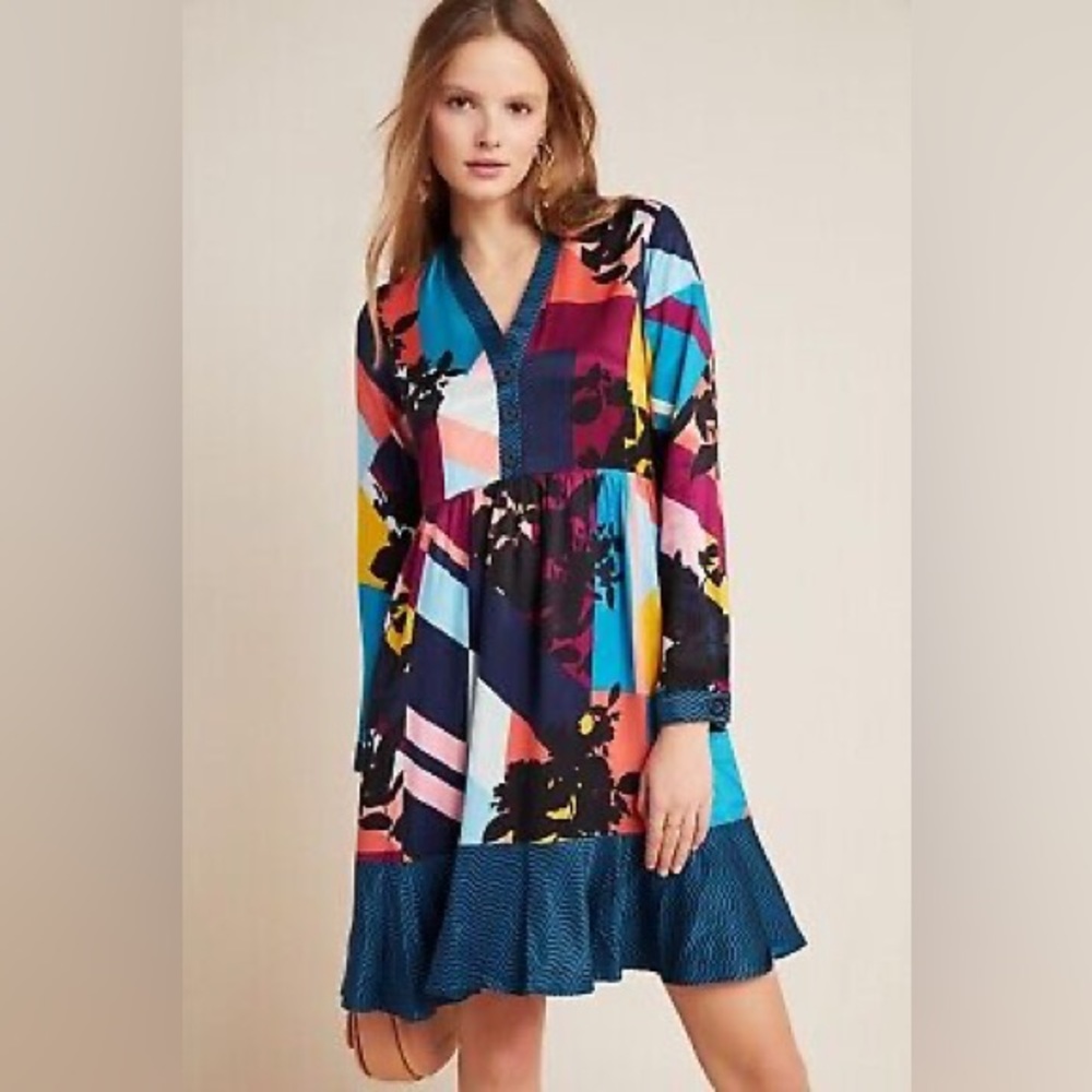 Anthropologie Gillian Abstract Shirtdress x Maeve